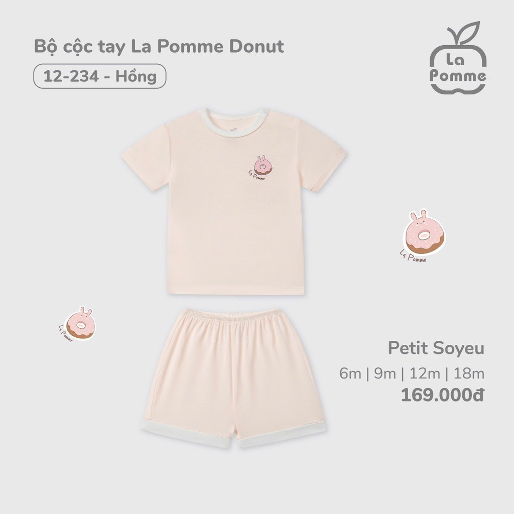 LaPom LP - Bộ cộc tay La Pomme Donut - Đồ sơ sinh cho bé - Đồ sơ sinh bé trai - Baby - Đồ sơ sinh bé gái