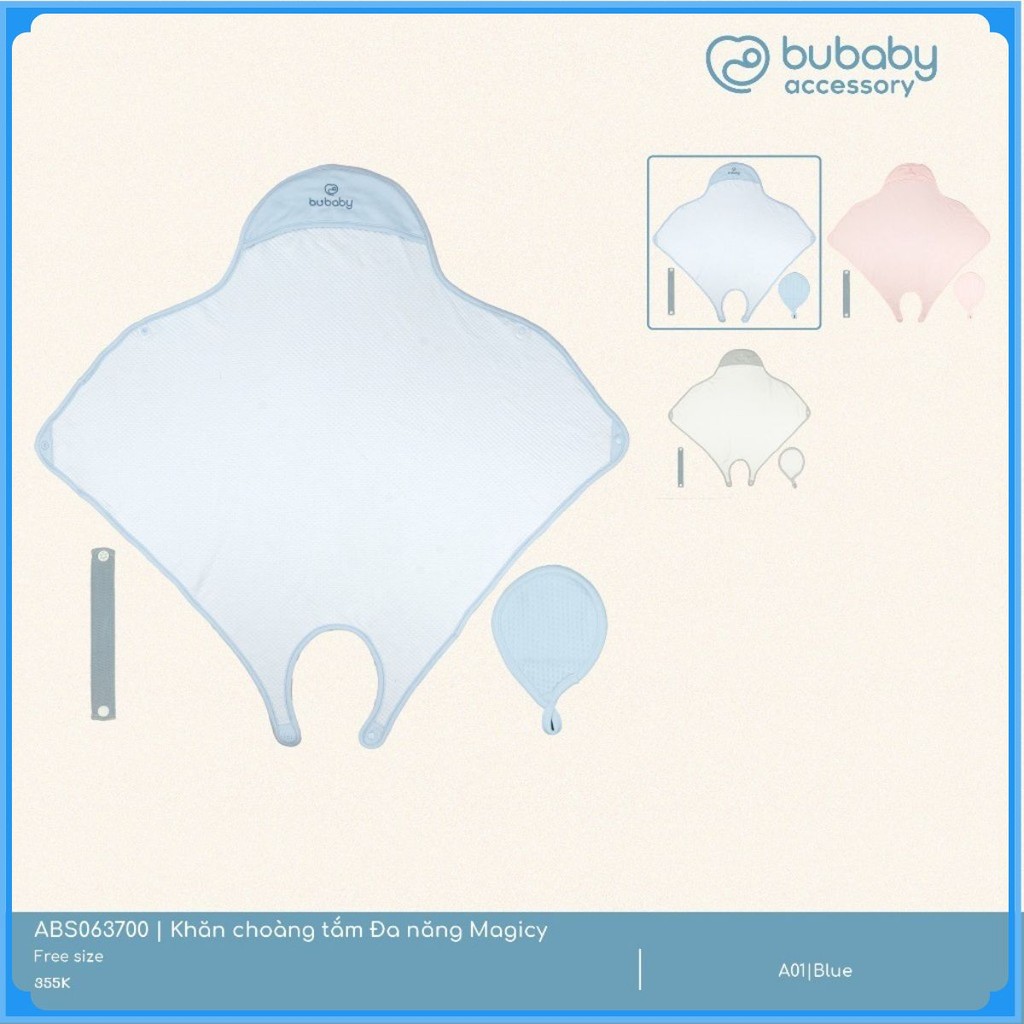(Freesize) Khăn choàng tắm Đa năng Magicy cho bé yêu - ABS063700  | Phụ kiện BU Baby Chính hãng