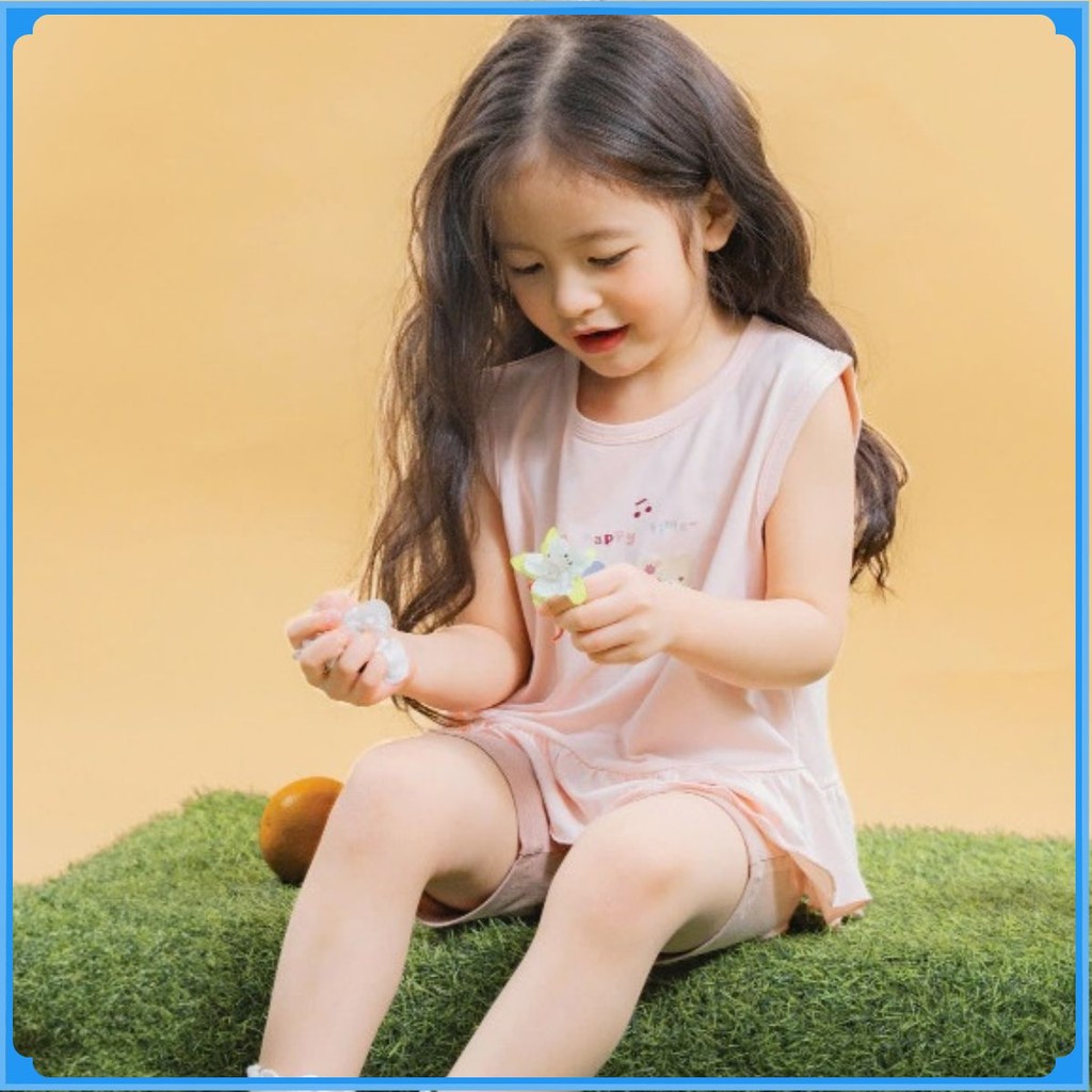 (6M-5Y) Bộ sát nách quần đùi cho bé gái Bamco - BBC1443BG | Quần áo BU Baby Chính hãng