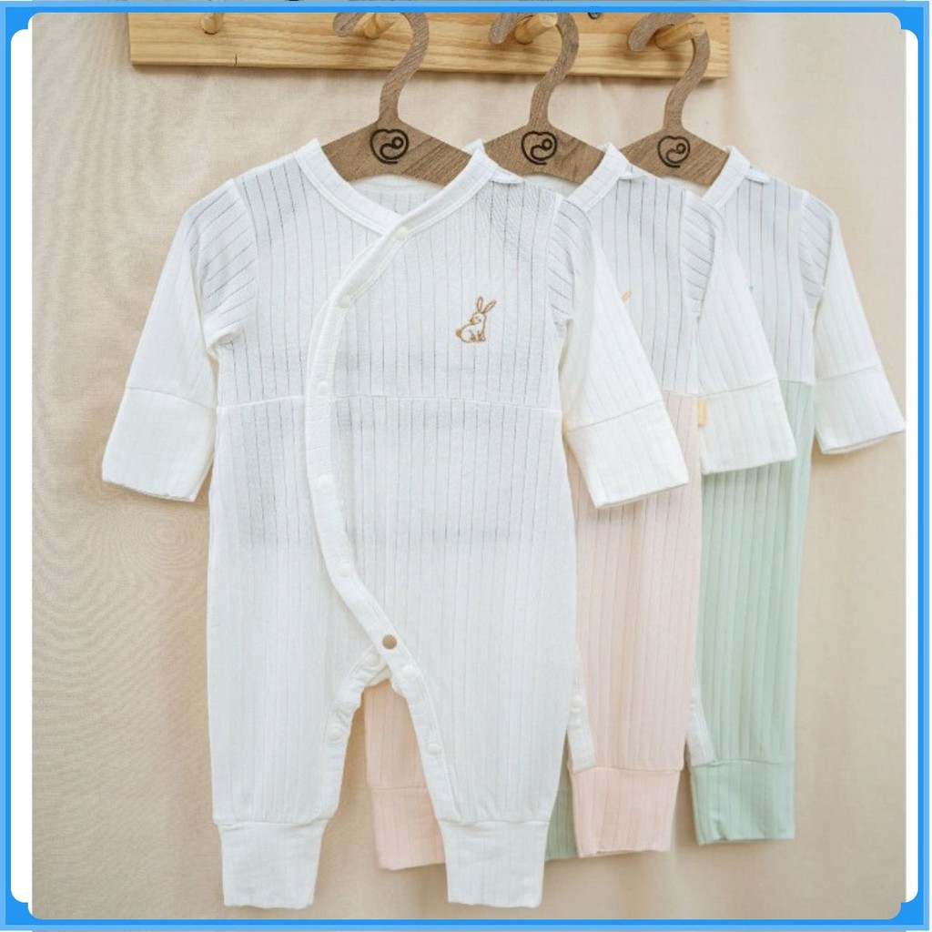 (NB-3M) Body dài tay cài chéo liền thân cho bé Molist - BMD210800 | Quần áo BU Baby chính hãng