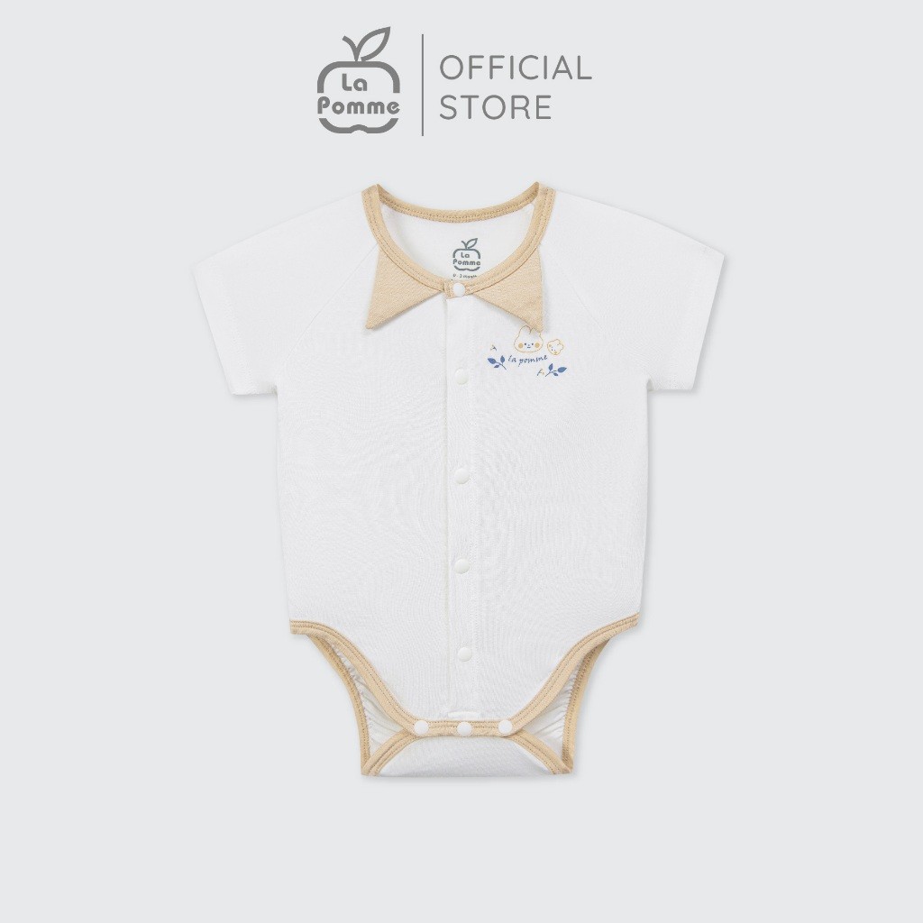 LaPom Body chip cộc tay La Pomme cổ cách điệu dễ thương - Đồ sơ sinh cho bé - Đồ sơ sinh bé trai bé gái