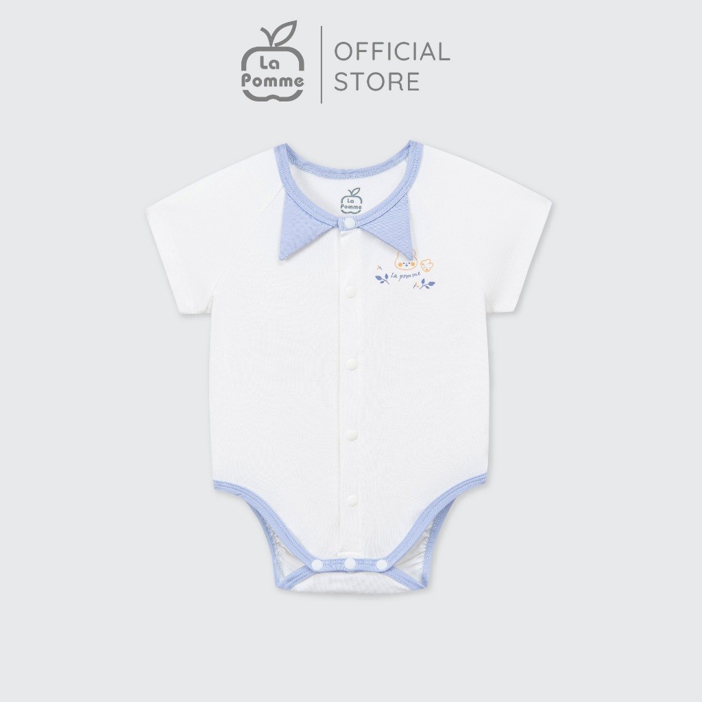 LaPom Body chip cộc tay La Pomme cổ cách điệu dễ thương - Đồ sơ sinh cho bé - Đồ sơ sinh bé trai bé gái
