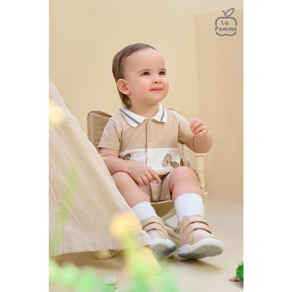 LaPom Body cộc tay La Pomme Cún con phối màu - Đồ sơ sinh cho bé - Đồ sơ sinh bé trai - Baby - Đồ sơ sinh bé gái