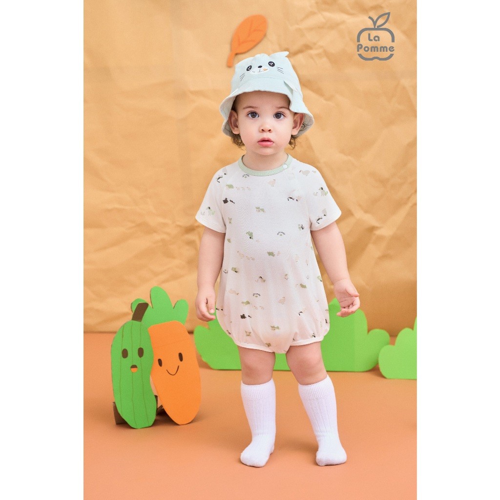 LaPom Body cộc tay La Pomme Phối họa tiết đáng yêu - Đồ sơ sinh cho bé - Đồ sơ sinh bé trai - Baby - Đồ sơ sinh bé gái