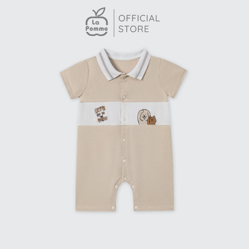 LaPom Body cộc tay La Pomme Cún con phối màu - Đồ sơ sinh cho bé - Đồ sơ sinh bé trai - Baby - Đồ sơ sinh bé gái