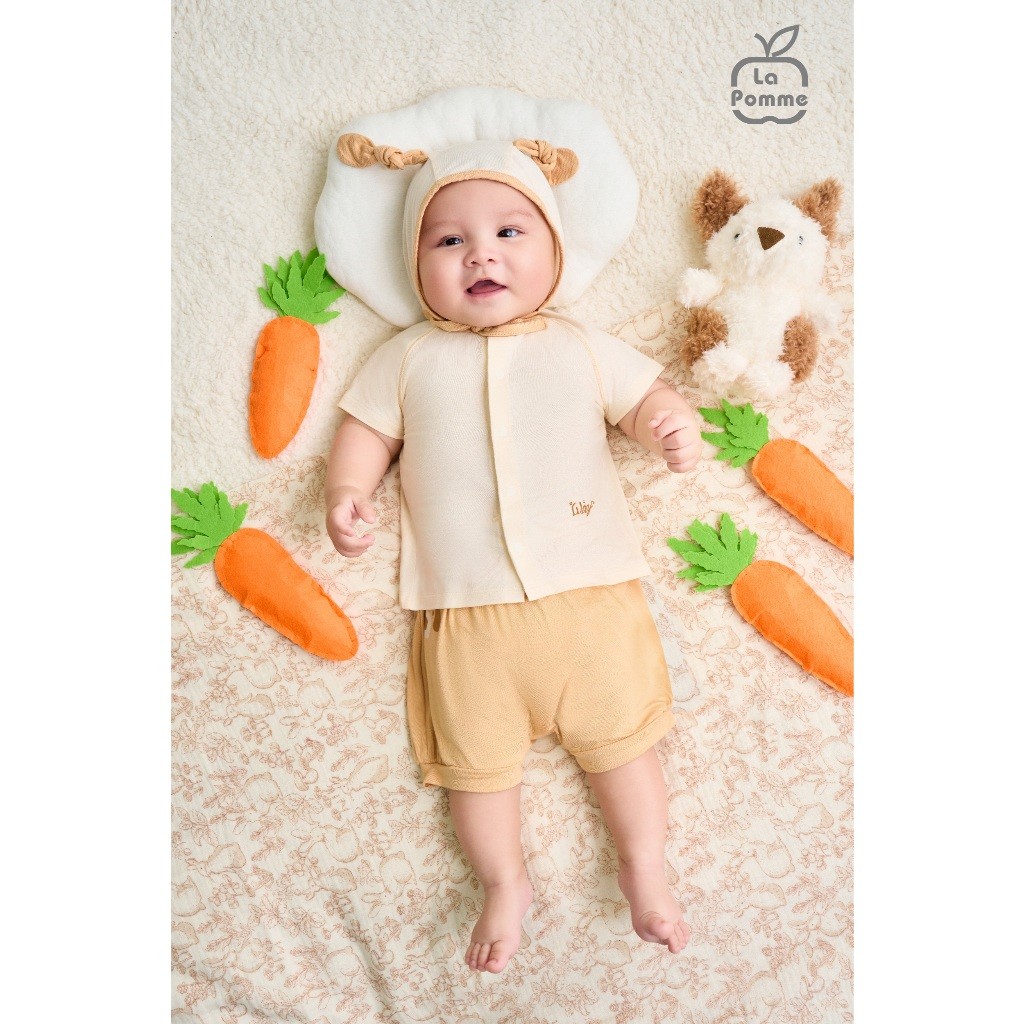 LaPom Bộ cộc tay La Pomme Ngôi nhà của Cún con - Đồ sơ sinh cho bé - Đồ sơ sinh bé trai - Baby - Đồ sơ sinh bé gái
