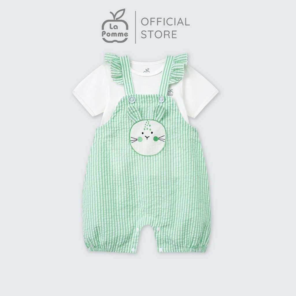 LaPom Bộ yếm rời kèm áo cộc tay La Pomme Thỏ Con Nhí Nhảnh - Đồ sơ sinh cho bé - Đồ sơ sinh bé trai bé gái