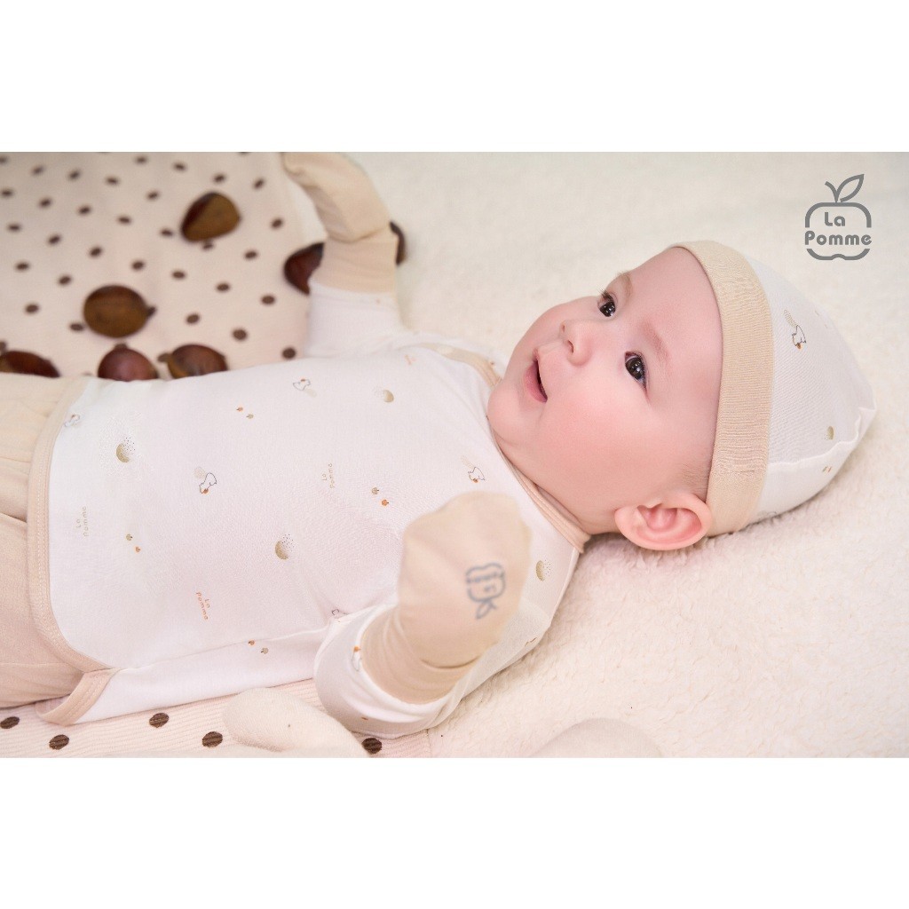 LaPom Bộ dài tay La Pomme cúc thẳng Họa tiết bé xinh - Đồ sơ sinh cho bé - Đồ sơ sinh bé trai - Baby - Đồ sơ sinh bé gái
