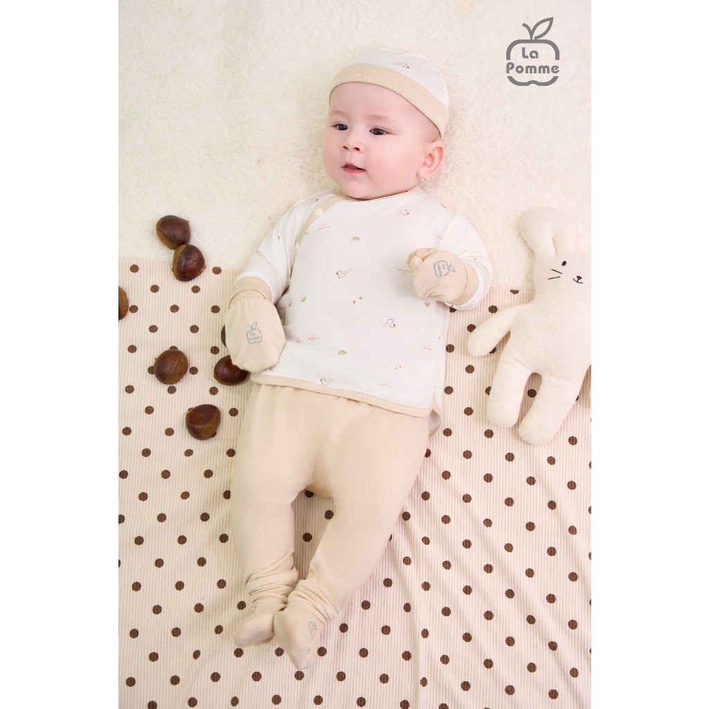 LaPom Bộ dài tay La Pomme cúc thẳng Họa tiết bé xinh - Đồ sơ sinh cho bé - Đồ sơ sinh bé trai - Baby - Đồ sơ sinh bé gái