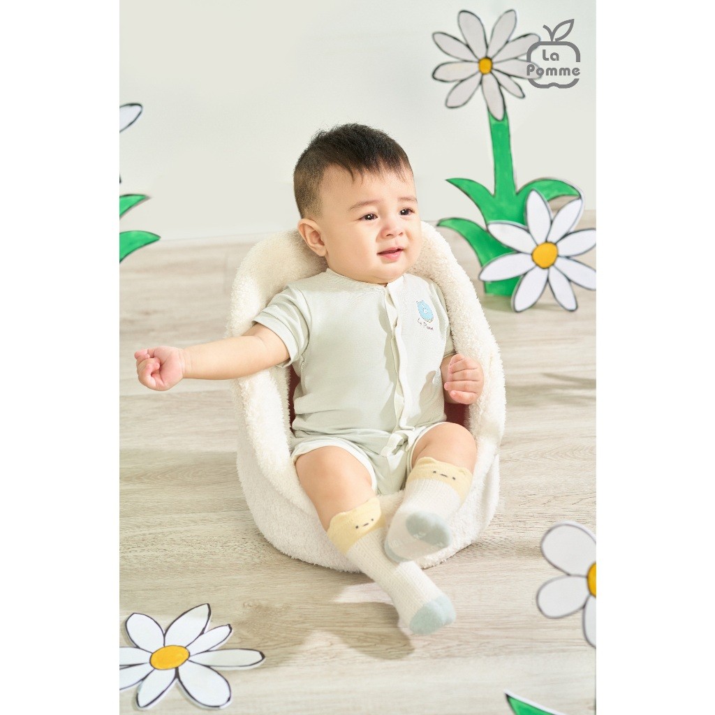 LaPom Bộ cộc tay cúc giữa La Pomme Donut - Đồ sơ sinh cho bé - Đồ sơ sinh bé trai - Baby - Đồ sơ sinh bé gái