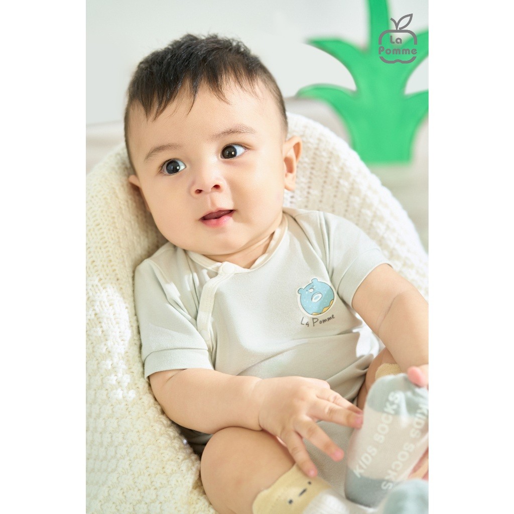 LaPom Bodychip cộc tay La Pomme Donut - Đồ sơ sinh cho bé - Đồ sơ sinh bé trai - Baby - Đồ sơ sinh bé gái