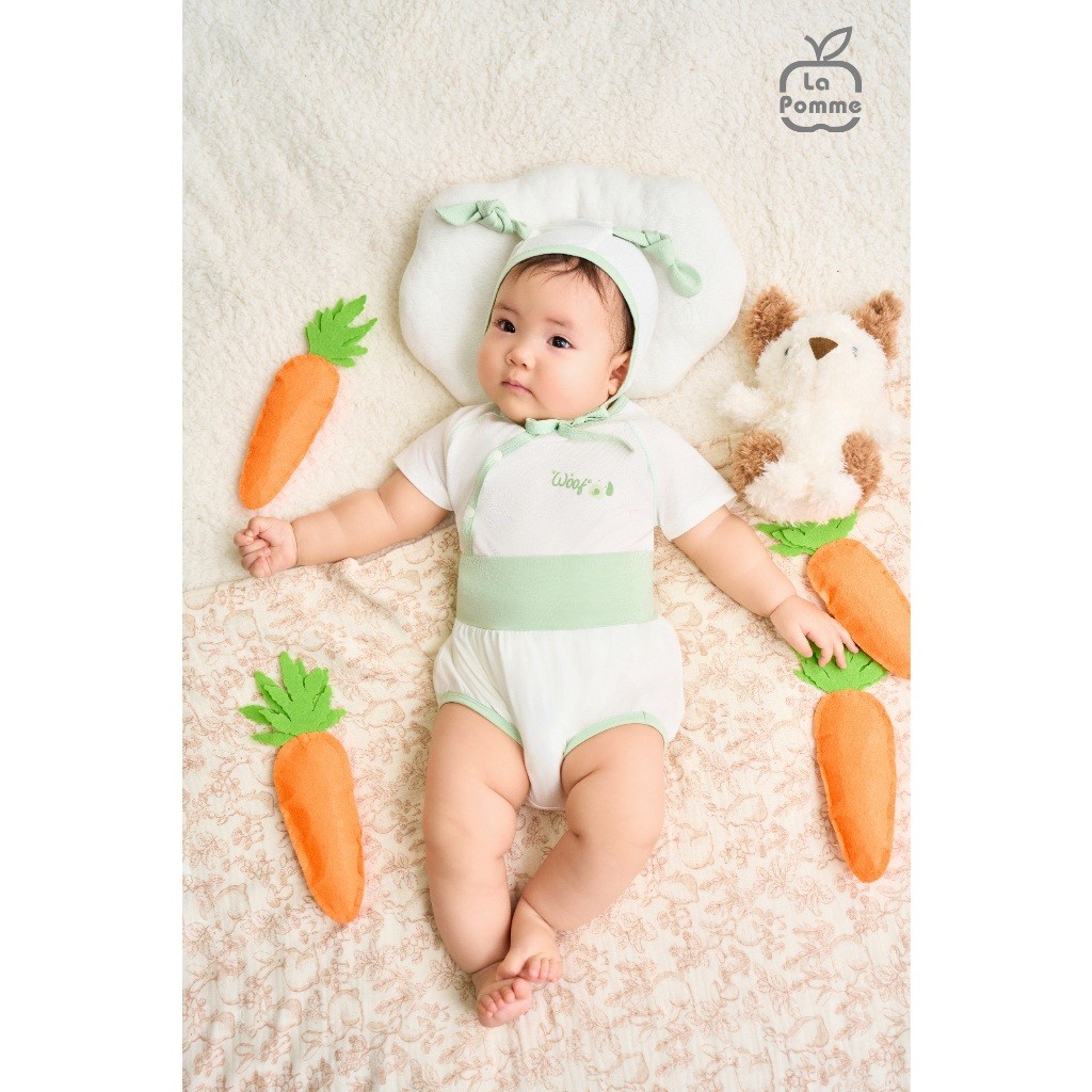 LaPom Bộ cộc tay La Pomme Cún con quần quả bí - Đồ sơ sinh cho bé - Đồ sơ sinh bé trai - Baby - Đồ sơ sinh bé gái