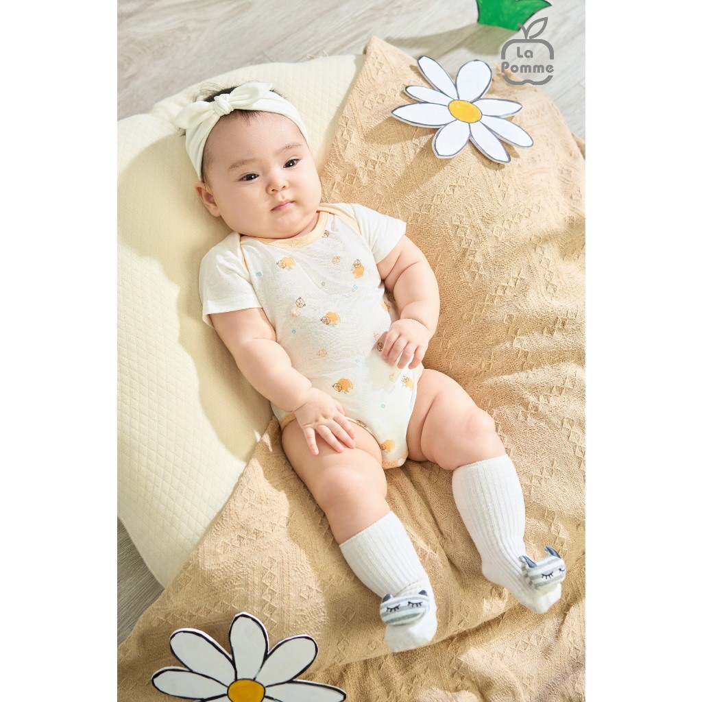 LaPom Set 2 Bodychip cộc La Pomme Cổ cách điệu tiện lợi - Đồ sơ sinh cho bé - Đồ sơ sinh bé trai bé gái