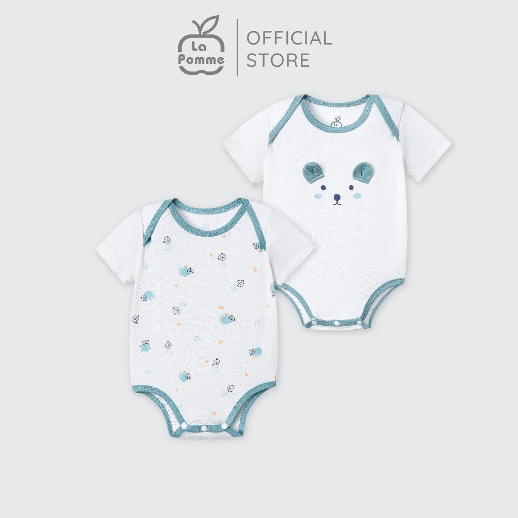 LaPom Set 2 Bodychip cộc La Pomme Cổ cách điệu tiện lợi - Đồ sơ sinh cho bé - Đồ sơ sinh bé trai bé gái