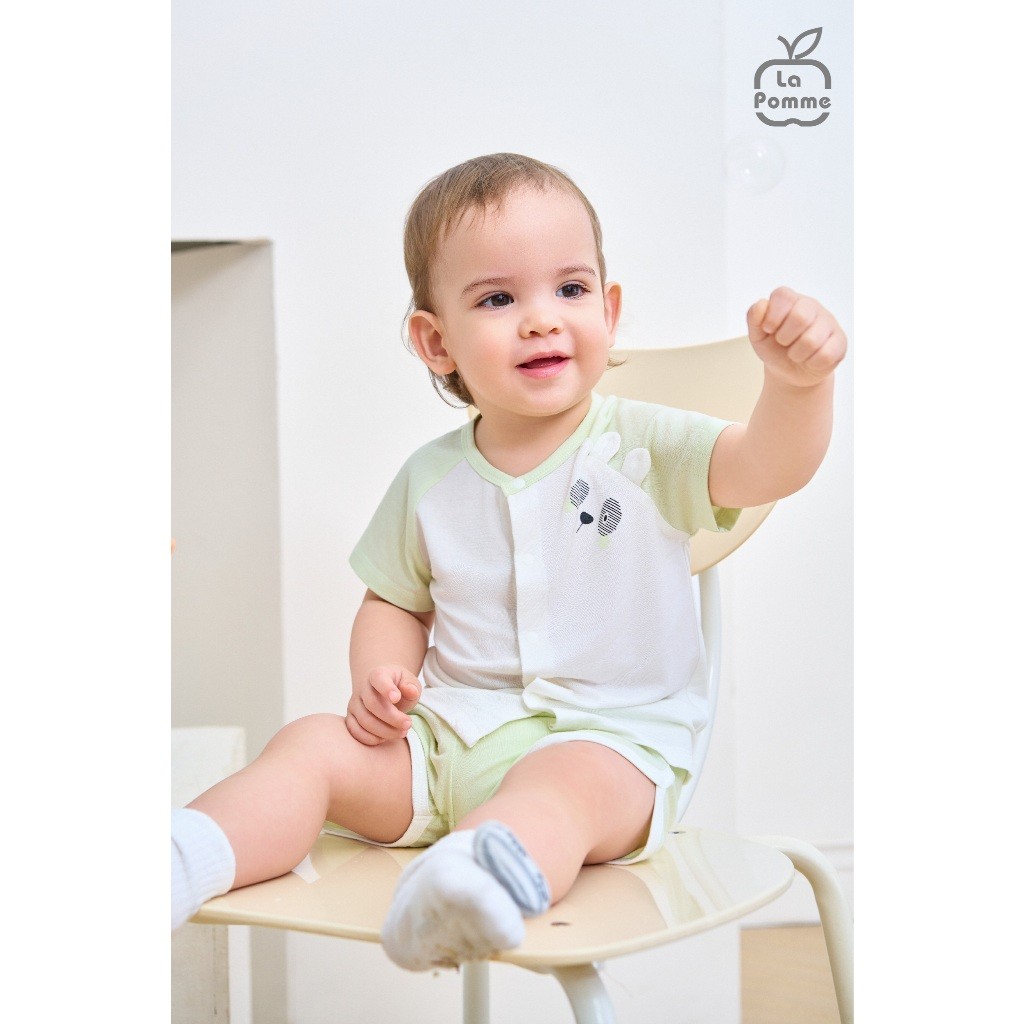 LaPom Bộ cộc tay La Pomme bạn thú hồn nhiên - Đồ sơ sinh cho bé - Đồ sơ sinh bé trai - Baby - Đồ sơ sinh bé gái