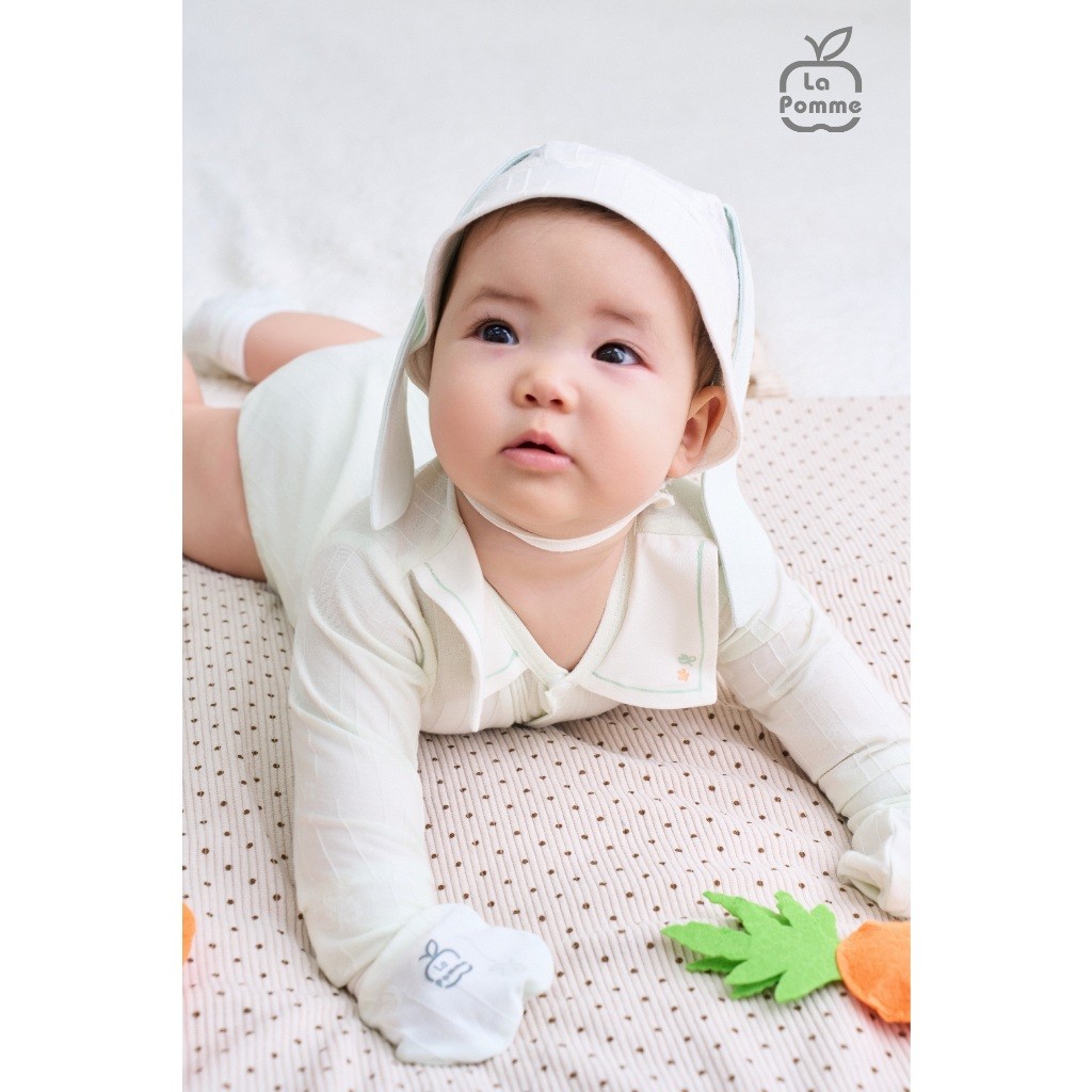 LaPom Bodychip dài tay La Pomme Happy Friend - Đồ sơ sinh cho bé - Đồ sơ sinh bé trai - Baby - Đồ sơ sinh bé gái