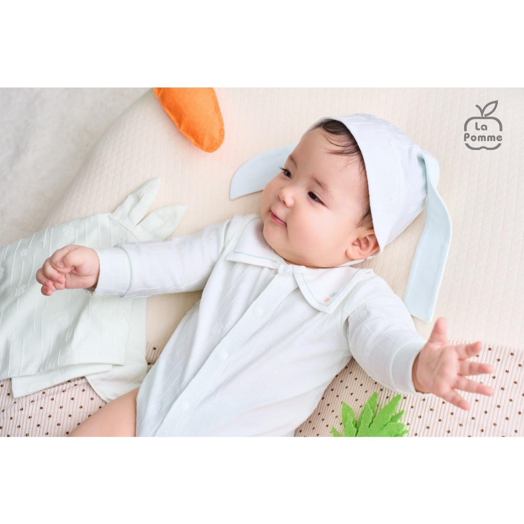 LaPom Bodychip dài tay La Pomme Happy Friend - Đồ sơ sinh cho bé - Đồ sơ sinh bé trai - Baby - Đồ sơ sinh bé gái