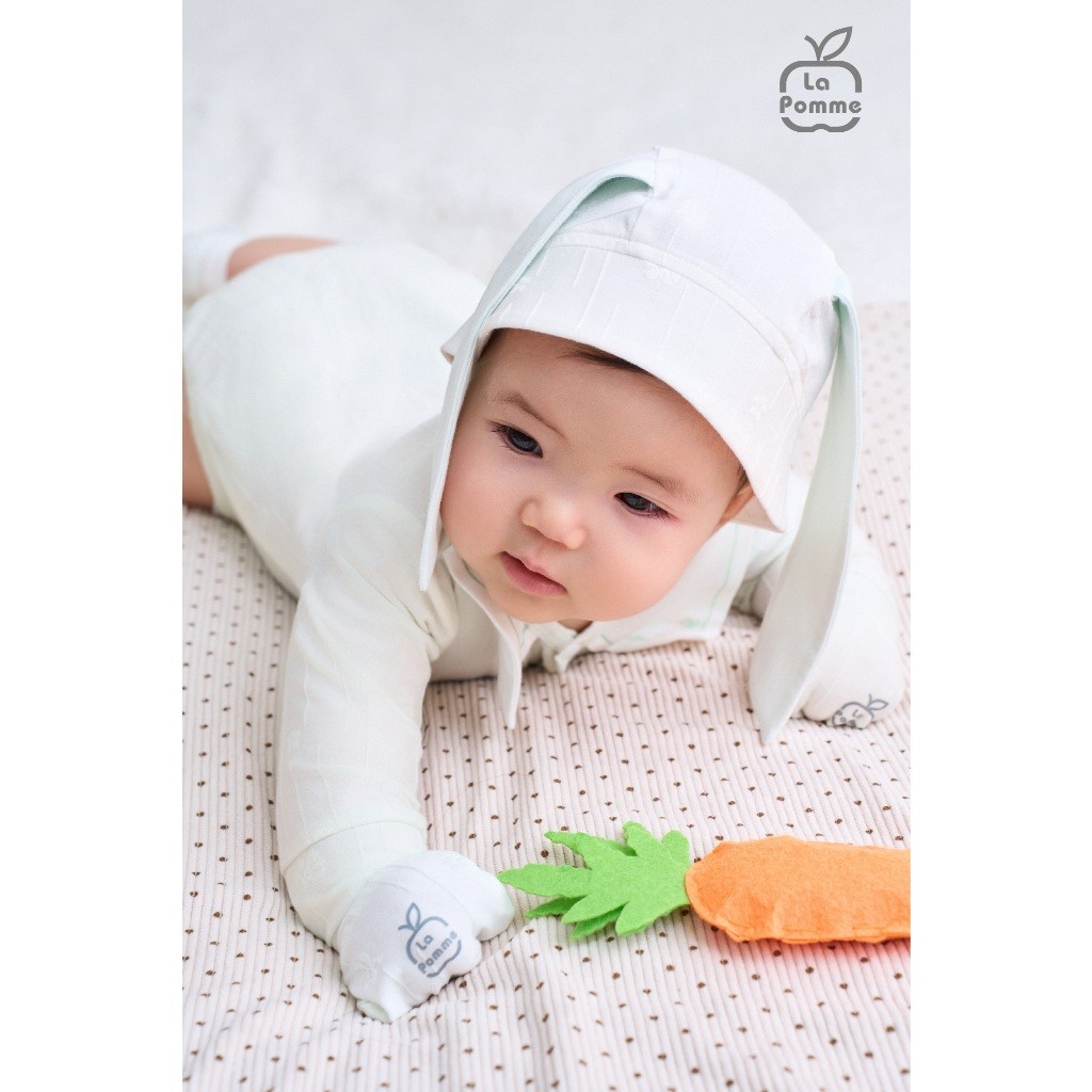 LaPom Bodychip dài tay La Pomme Happy Friend - Đồ sơ sinh cho bé - Đồ sơ sinh bé trai - Baby - Đồ sơ sinh bé gái