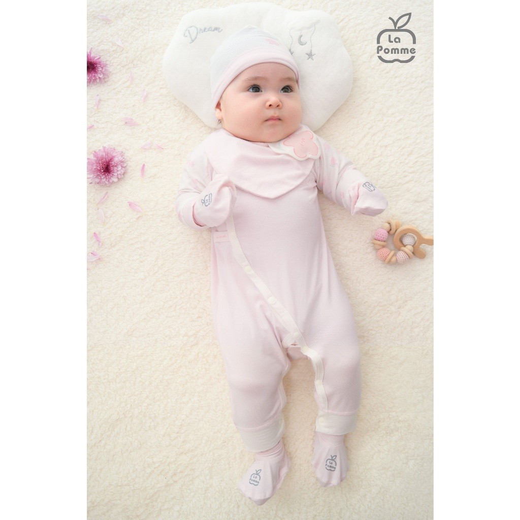 LaPom Body dài tay La Pomme phối họa tiết dễ thương - Đồ sơ sinh cho bé - Đồ sơ sinh bé trai - Baby - Đồ sơ sinh bé gái