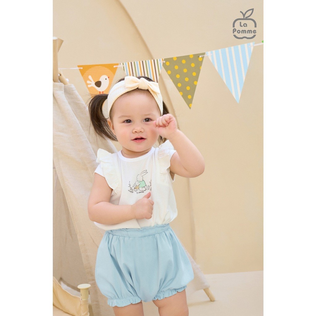 LaPom Bộ cộc tay La Pomme gia đình Thỏ con - Đồ sơ sinh cho bé - Đồ sơ sinh bé trai - Baby - Đồ sơ sinh bé gái