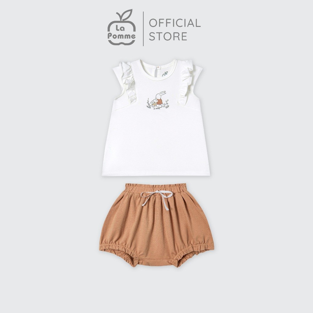 LaPom Bộ cộc tay La Pomme gia đình Thỏ con - Đồ sơ sinh cho bé - Đồ sơ sinh bé trai - Baby - Đồ sơ sinh bé gái