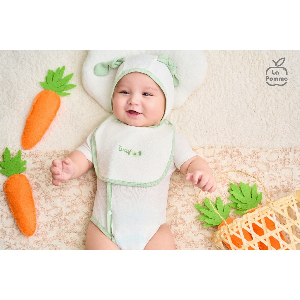 LaPom Bodychip cộc tay La Pomme Ngôi nhà của Cún con - Đồ sơ sinh cho bé - Đồ sơ sinh bé trai - Baby - Đồ sơ sinh bé gái