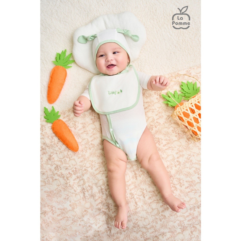 LaPom Bodychip cộc tay La Pomme Ngôi nhà của Cún con - Đồ sơ sinh cho bé - Đồ sơ sinh bé trai - Baby - Đồ sơ sinh bé gái