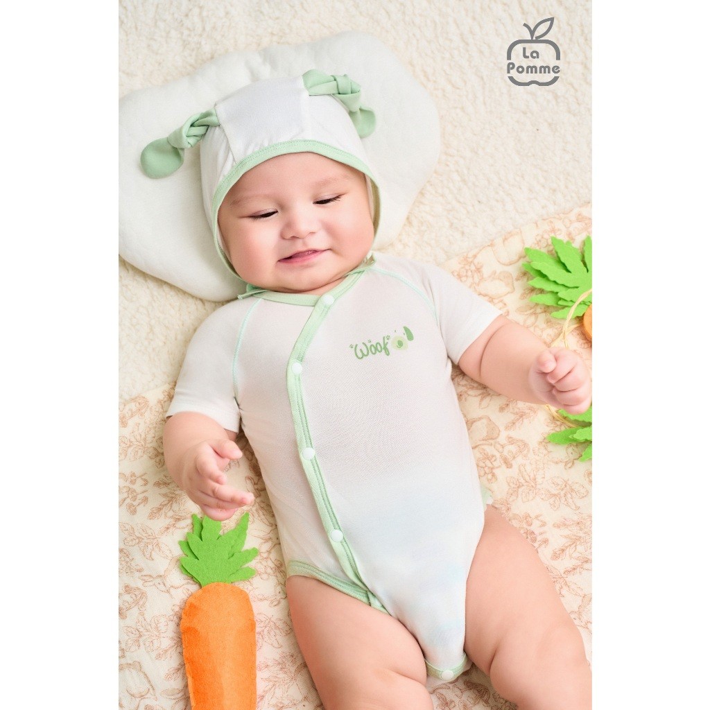 LaPom Bodychip cộc tay La Pomme Ngôi nhà của Cún con - Đồ sơ sinh cho bé - Đồ sơ sinh bé trai - Baby - Đồ sơ sinh bé gái