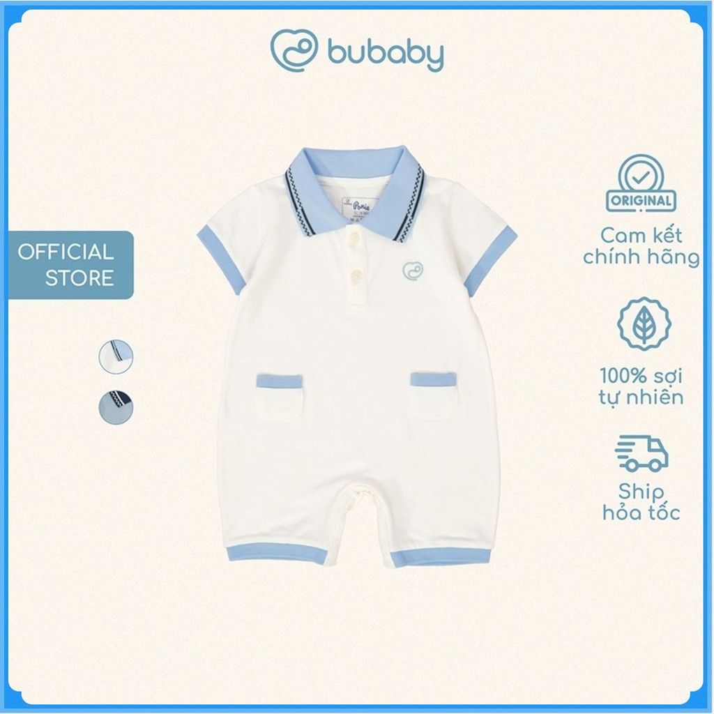 (1M-12M) Body đùi ngắn tay cổ Polo cho bé Bubaby Ponie - BPN230302 | Quần áo BU Baby chính hãng