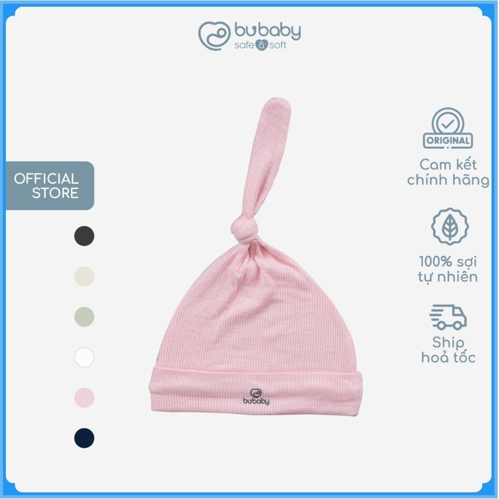 Mũ Sơ Sinh cho bé nút thắt, chất liệu Siro Cotton BuBaby ASR192401 | Phụ kiện BuBaby chính hãng