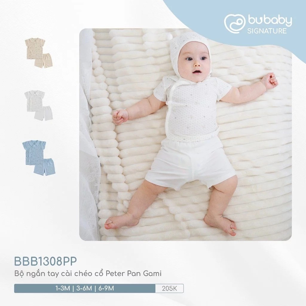 (0-12M) Bộ ngắn tay Bu Bubaby Sơ sinh - Bu baby sơ sinh - Bu baby bé trai - Bu baby bé gái - Bubaby chính hãng