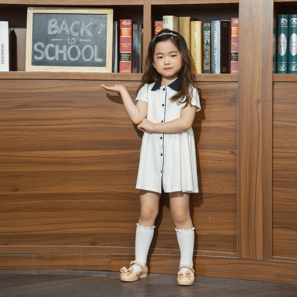 (6M-2Y) Váy ngắn tay cổ Polo cúc giữa BuBaby cho bé chất liệu sợi tre và bông hữu cơ - Váy Bu baby Ponie BPN5303SN