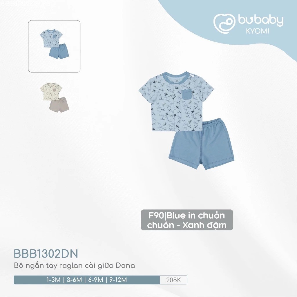 (0-12M) Bộ ngắn tay Bu Bubaby Sơ sinh - Bu baby sơ sinh - Bu baby bé trai - Bu baby bé gái - Bubaby chính hãng