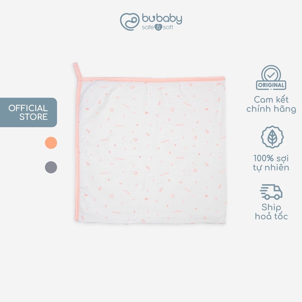 Chăn Ủ cho bé chất liệu sợi Muslin mềm mại, thiết kế có mũ ấm áp AMU081700 - BU Baby chăn ủ