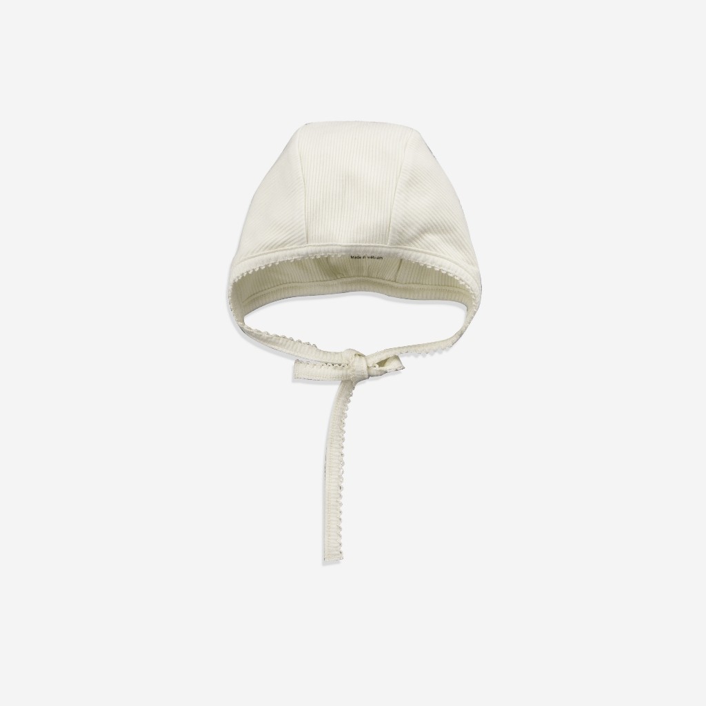 Mũ Sơ Sinh cho bé buộc dây Siro Bonnet, chất liệu Siro Cotton BuBaby ASR194300 | Phụ kiện BuBaby chính hãng