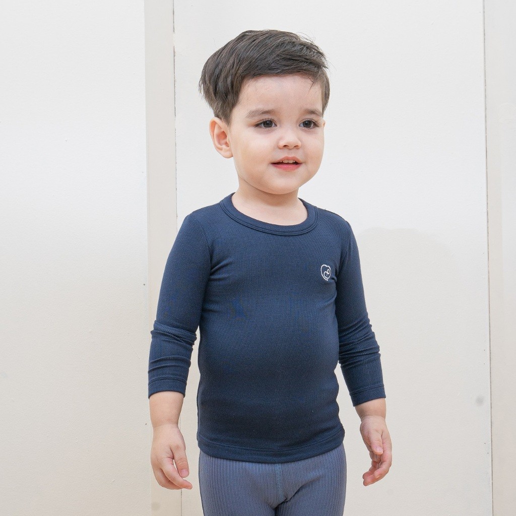 Bộ 3 áo giữ nhiệt dài tay cổ tròn giữ ấm cho bé chất liệu sợi gỗ sồi - Molist BMD310400 | Quần áo BuBaby chính hãng