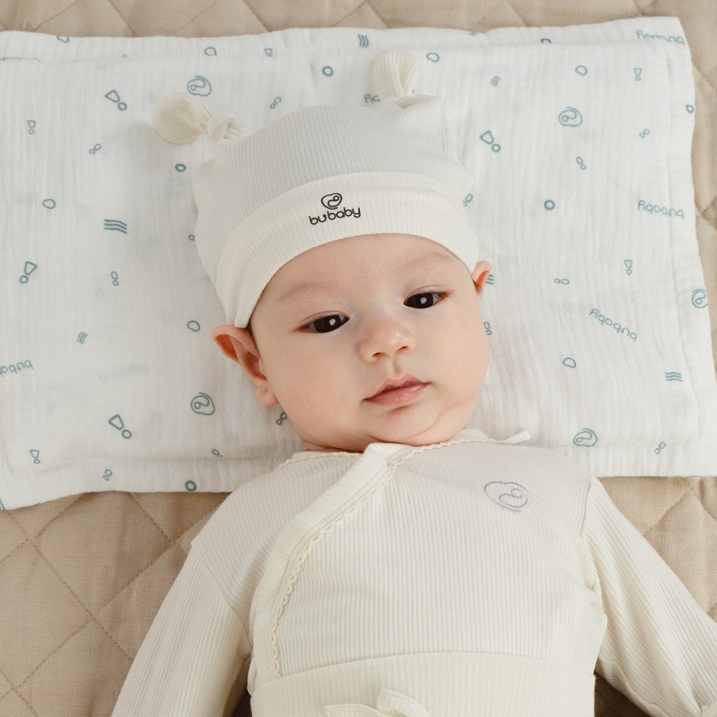 Mũ Sơ Sinh cho bé trơn tai thỏ, chất liệu Siro Cotton BuBaby ASR190001 | Phụ kiện BuBaby chính hãng