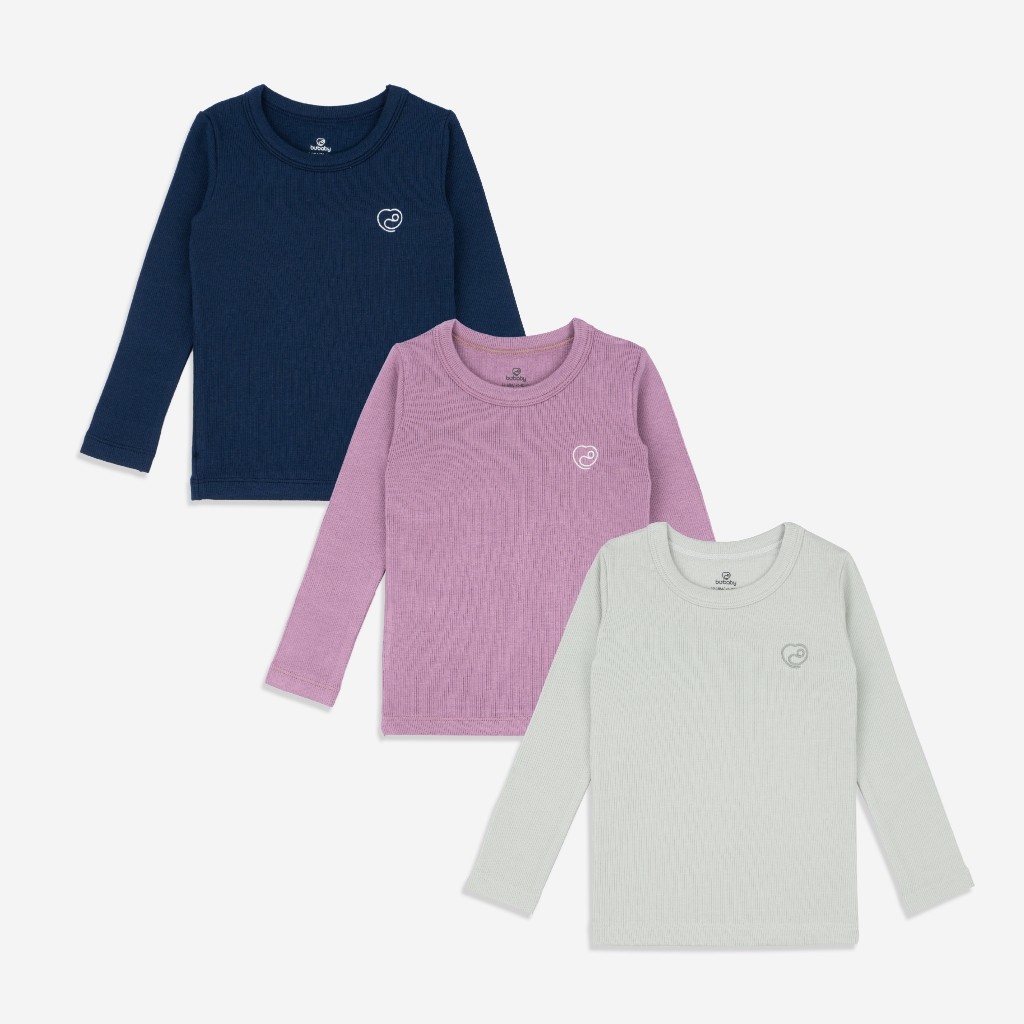 Bộ 3 áo giữ nhiệt dài tay cổ tròn giữ ấm cho bé chất liệu sợi gỗ sồi - Molist BMD310400 | Quần áo BuBaby chính hãng
