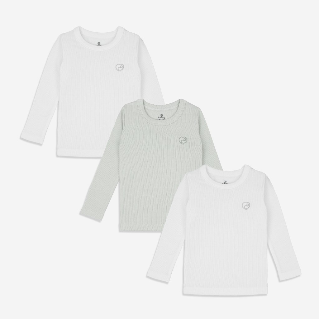 Bộ 3 áo giữ nhiệt dài tay cổ tròn giữ ấm cho bé chất liệu sợi gỗ sồi - Molist BMD310400 | Quần áo BuBaby chính hãng