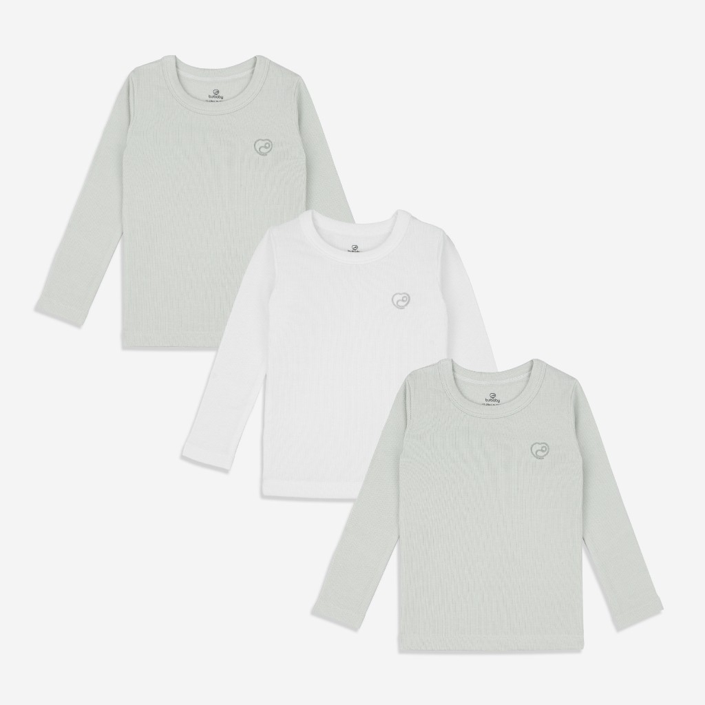 Bộ 3 áo giữ nhiệt dài tay cổ tròn giữ ấm cho bé chất liệu sợi gỗ sồi - Molist BMD310400 | Quần áo BuBaby chính hãng