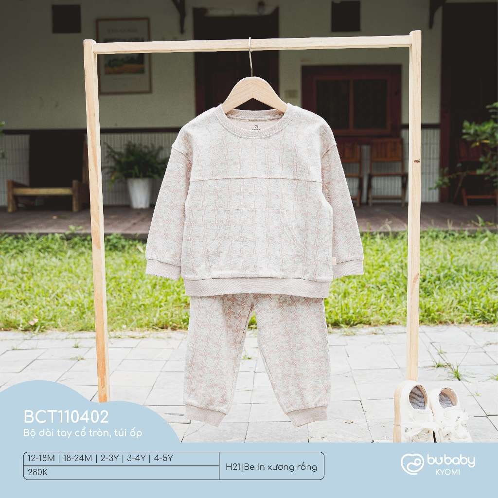 (1Y-5Y) Bubaby Bộ gile cổ tròn, quần dài - BCT190400 - Bubaby bé trai - Bubaby bé gái – Quần áo Bubaby