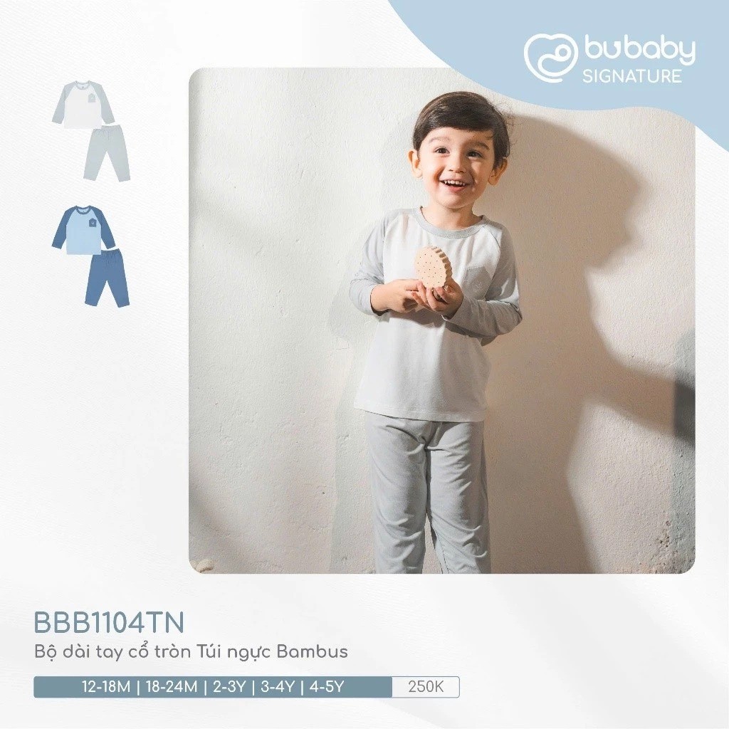 (1Y-5Y) Bubaby Bộ gile cổ tròn, quần dài - BCT190400 - Bubaby bé trai - Bubaby bé gái – Quần áo Bubaby