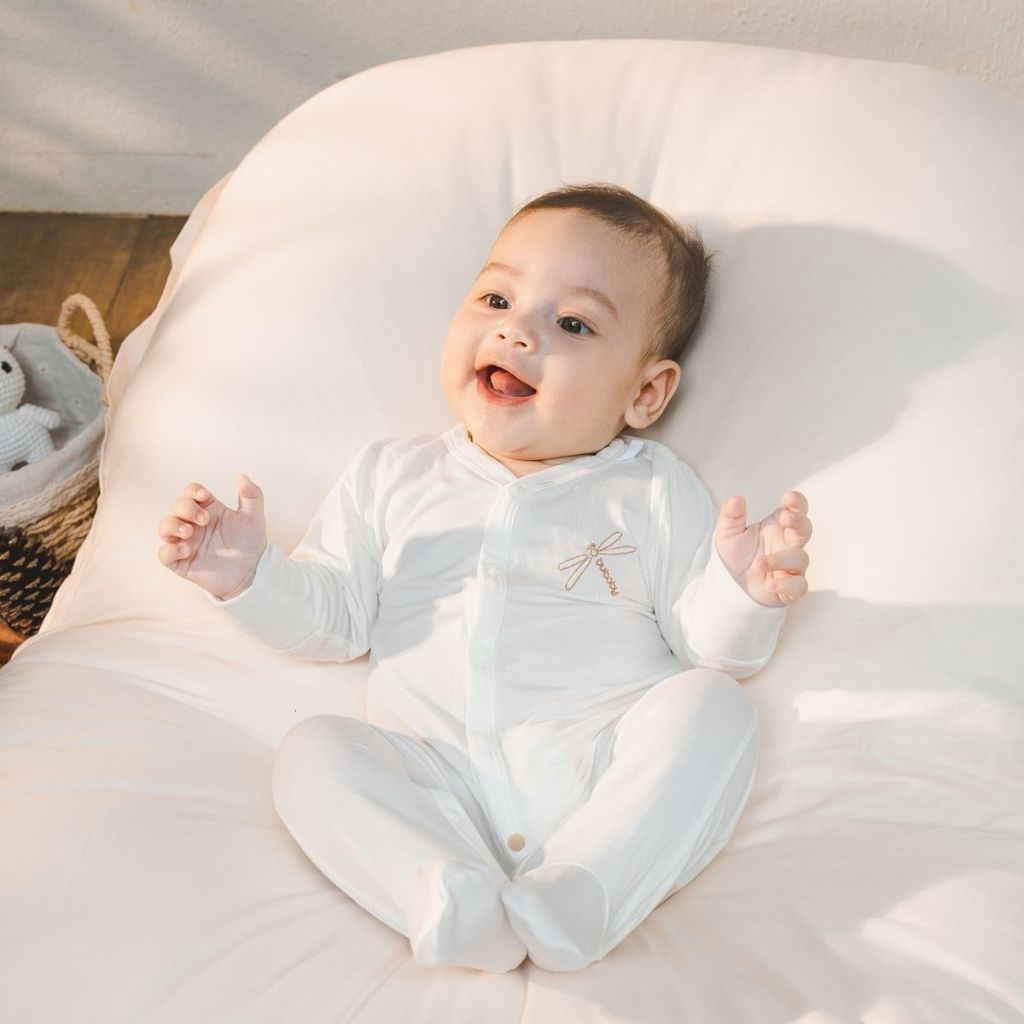 (NB-3M) Bodysuit dài tay liền tất sợi tre BBB2102LT Dona - Bambus - Quần áo BU Baby - Bubaby sơ sinh