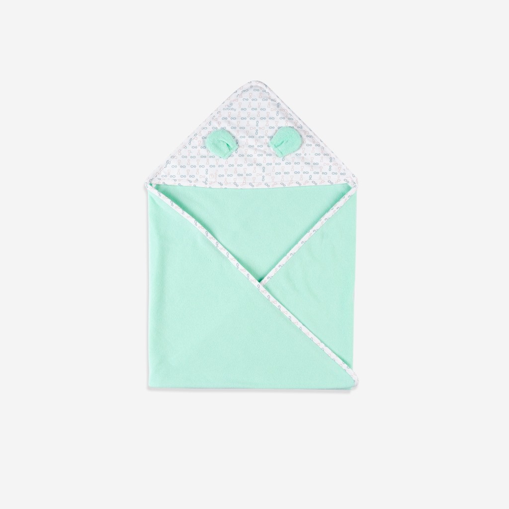 Khăn quấn đa năng tai gấu chui đầu cho bé sơ sinh mềm mại - BU Terry Cotton ATR590001 - khăn bu baby