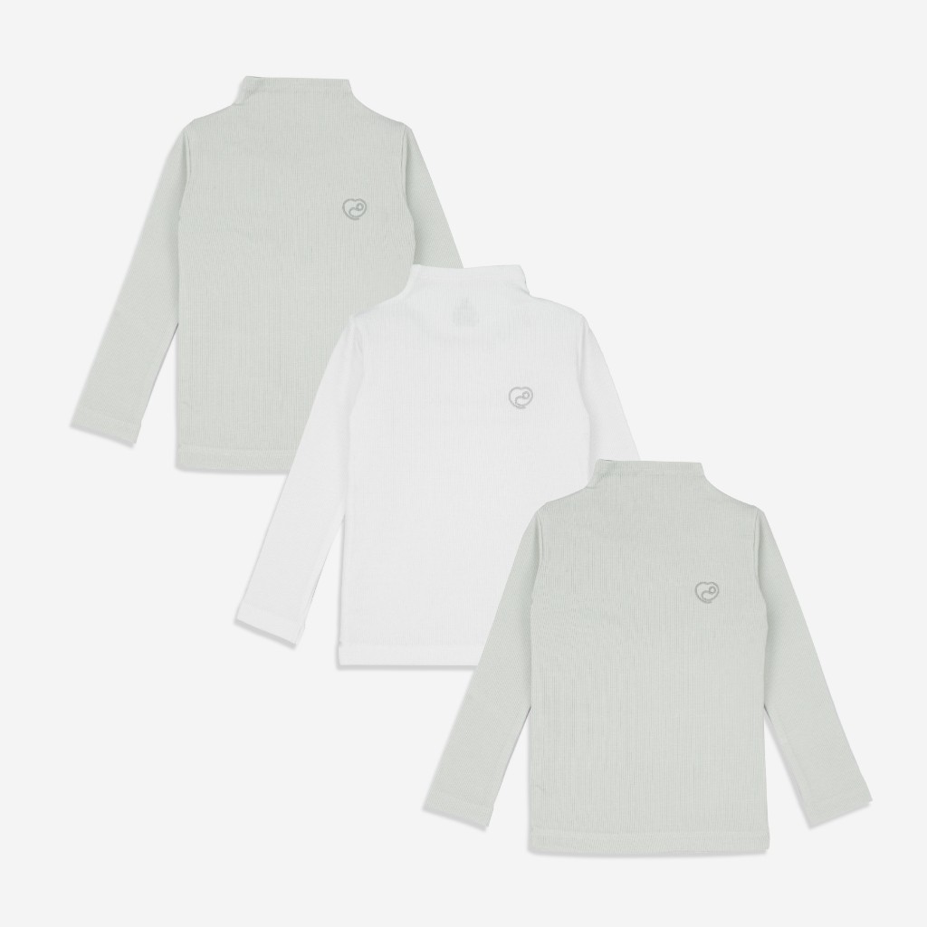 Set 3 áo giữ nhiệt dài tay cao cổ giữ ấm cho bé chất liệu sợi gỗ sồi - Molist BMD310904 | Quần áo BuBaby chính hãng