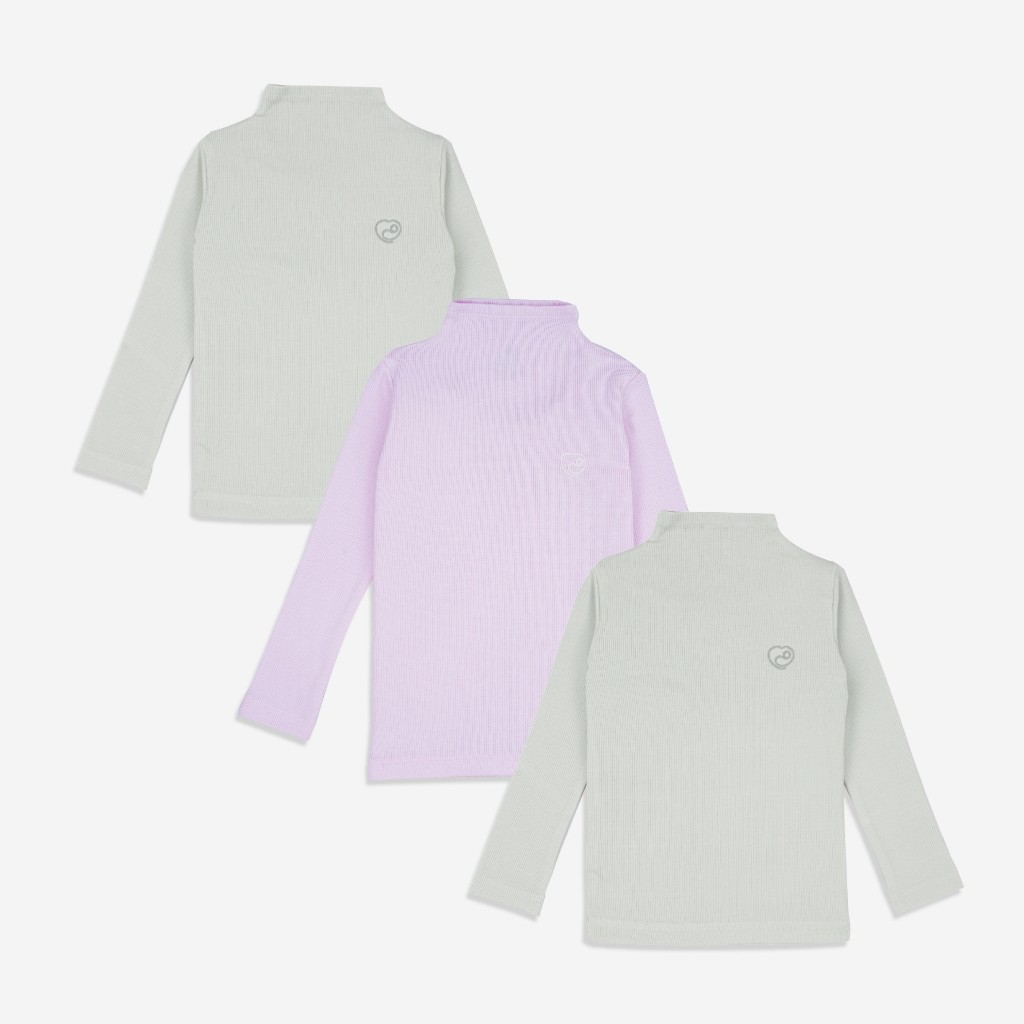 Set 3 áo giữ nhiệt dài tay cao cổ giữ ấm cho bé chất liệu sợi gỗ sồi - Molist BMD310904 | Quần áo BuBaby chính hãng
