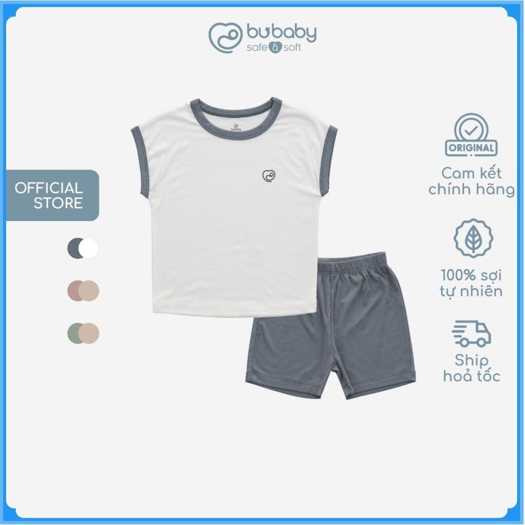 (1Y-5Y) Bộ quần áo ngắn tay, chờm vai cổ tròn BSR130401 Siro Bubaby