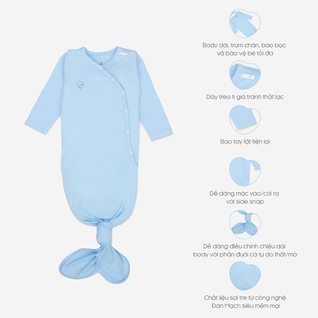 (0-12M - Hồng) BuBaby sơ sinh - Bodysuit cho bé kết hợp túi ngủ BBB211701