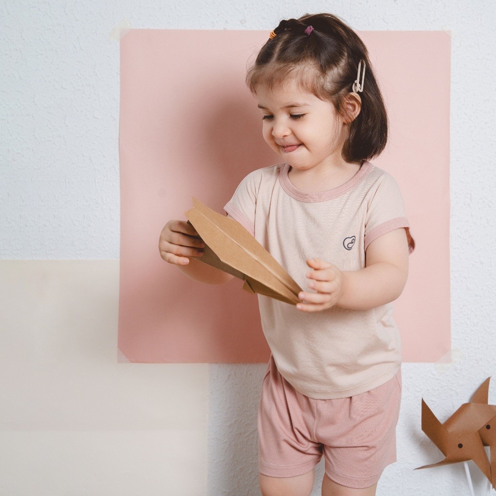 (1Y-5Y) Bộ quần áo ngắn tay, chờm vai cổ tròn BSR130401 Siro Bubaby