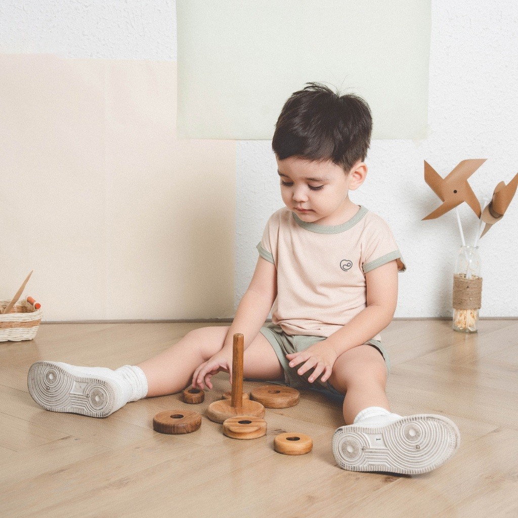(1Y-5Y) Bộ quần áo ngắn tay, chờm vai cổ tròn BSR130401 Siro Bubaby